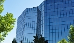 Picture of a building with mirrored windows